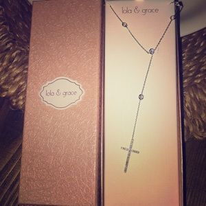 Lola & Grace Diamond Silver Cross necklace dainty